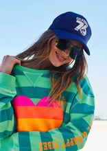 Load image into Gallery viewer, Green Stripe Summer Heart Sweat