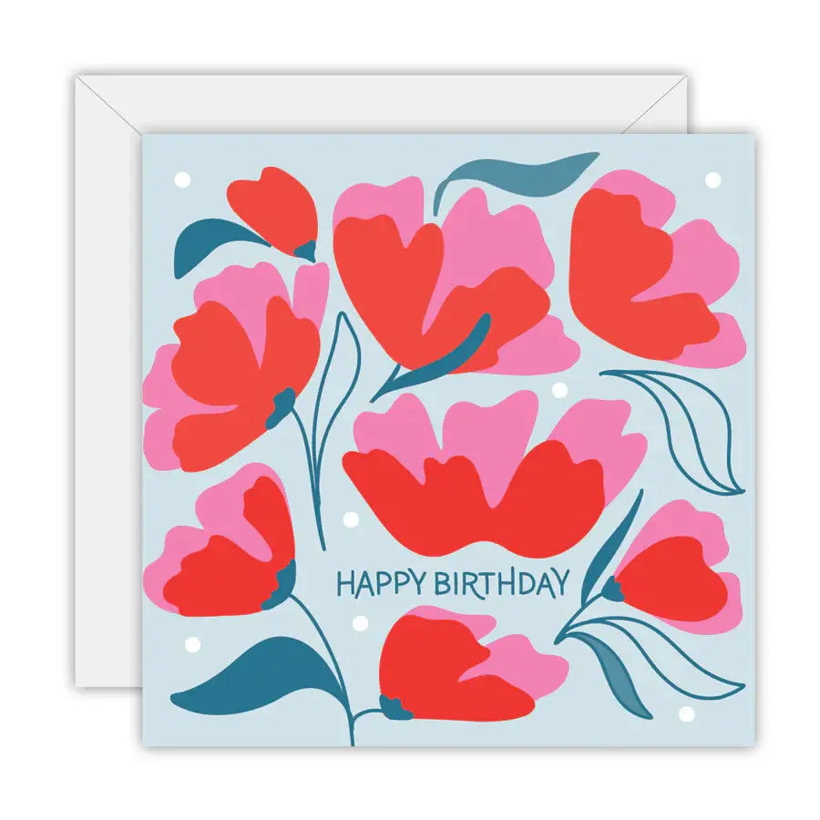 Happy Birthday - Floral - Square