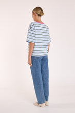 Load image into Gallery viewer, Carter Boxy Tee - Blue Green Stripe