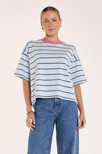 Load image into Gallery viewer, Carter Boxy Tee - Blue Green Stripe