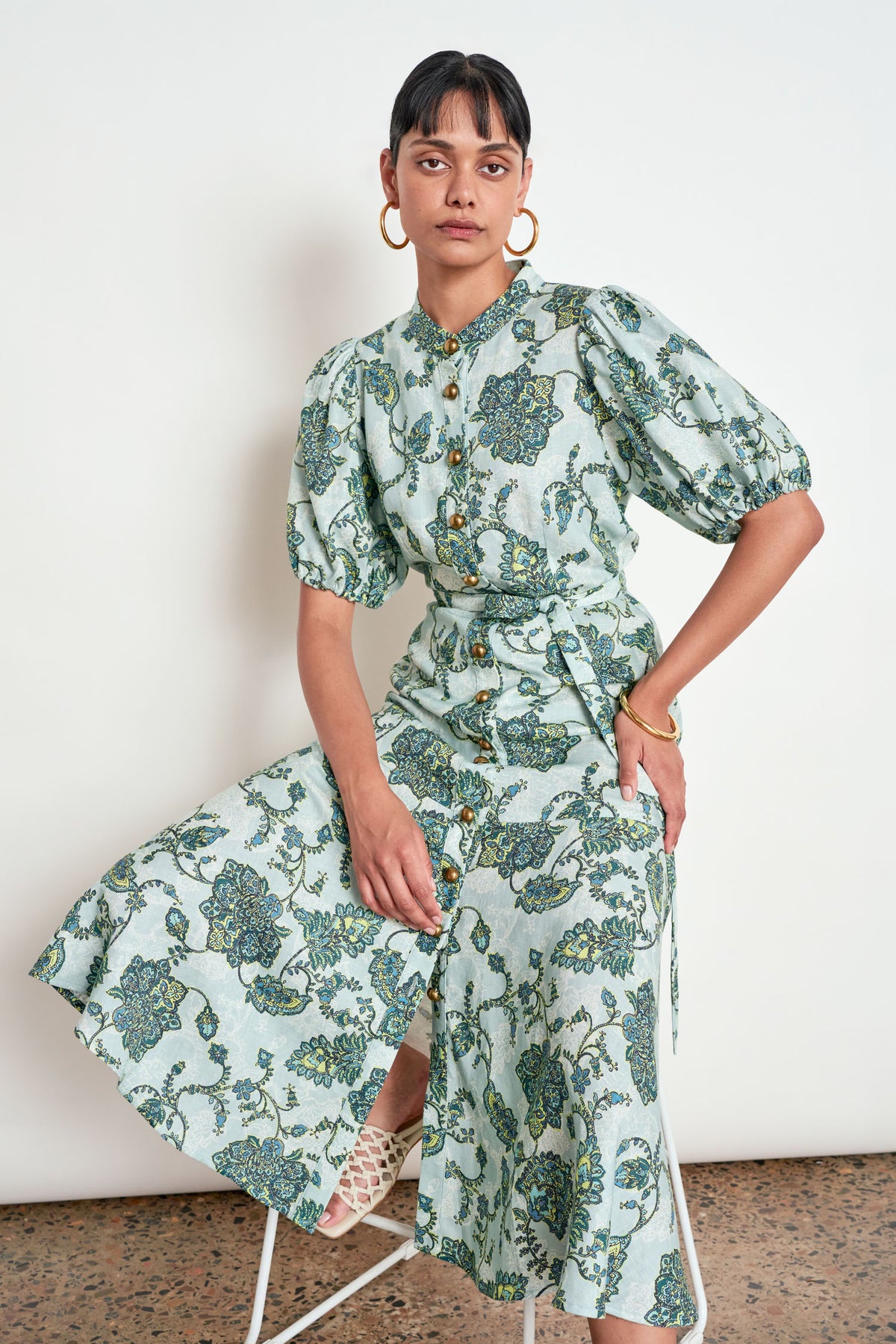 cascade dress - fern paisley