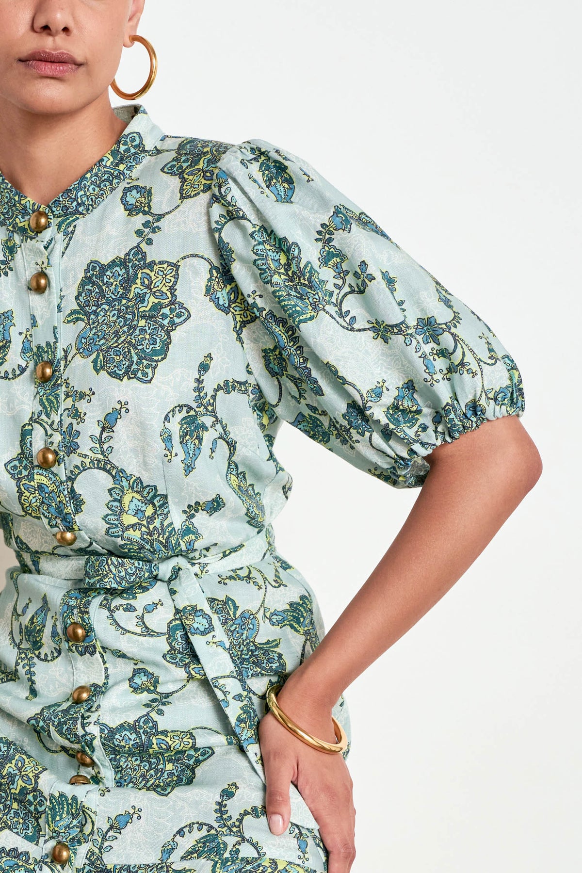 cascade dress - fern paisley