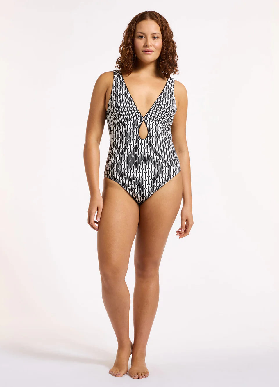 Spring Geo Plunge One Piece