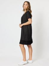 Load image into Gallery viewer, Ruffle Hem Dress Black