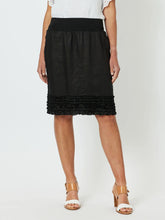 Load image into Gallery viewer, Mimi Ruffle Hem Linen Skirt Black