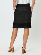 Load image into Gallery viewer, Mimi Ruffle Hem Linen Skirt Black