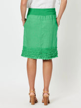 Load image into Gallery viewer, Mimi Ruffle Hem Linen Skirt Emerald