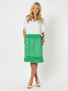 Ruffle Hem Skirt Emerald