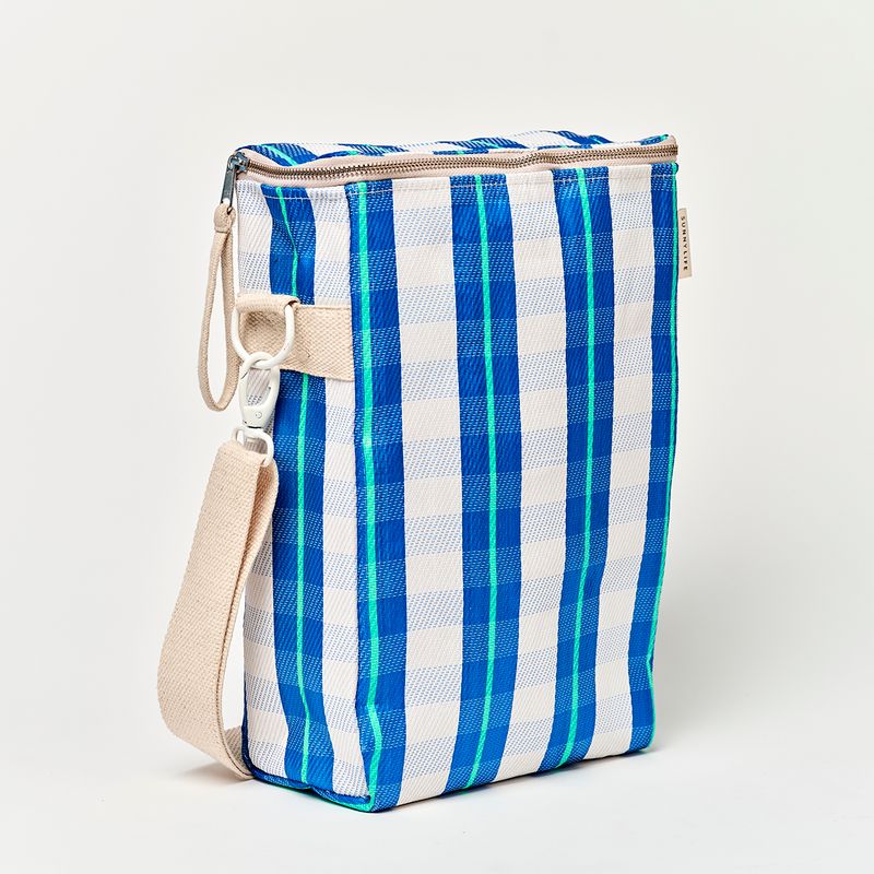 Recycled Nylon Drinks Cooler Bag La Mer Blue Neon