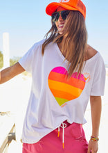 Load image into Gallery viewer, Vintage Wash Heart V Neck Tee