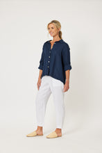 Load image into Gallery viewer, Ruffle Hem Shirt Navy