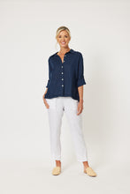 Load image into Gallery viewer, Ruffle Hem Shirt Navy