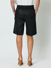 Load image into Gallery viewer, Jersey Waist Linen Short | Black