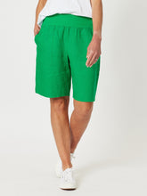 Load image into Gallery viewer, Jersey Waist Linen Short | Emerald