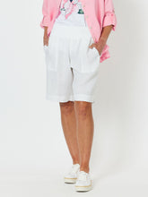 Load image into Gallery viewer, Jersey Waist Linen Short | White