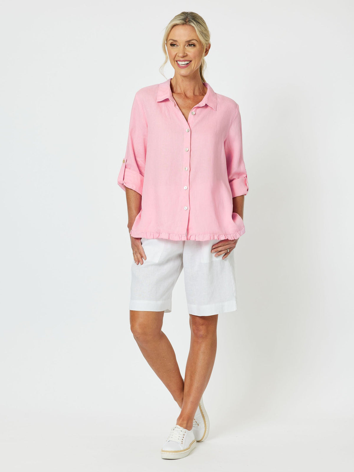 Jordon Linen Short White