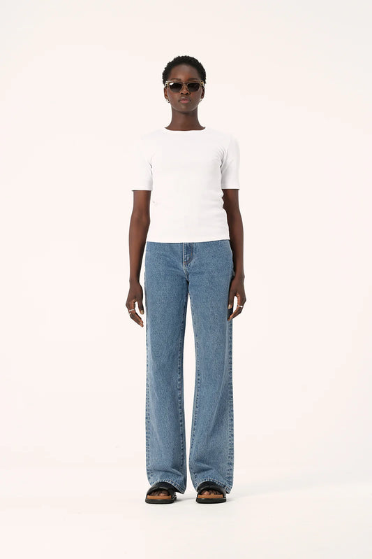 Nola Short Sleeve Top White