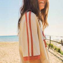 Load image into Gallery viewer, Gone Fishin Boxy Ringer Tee in Off White