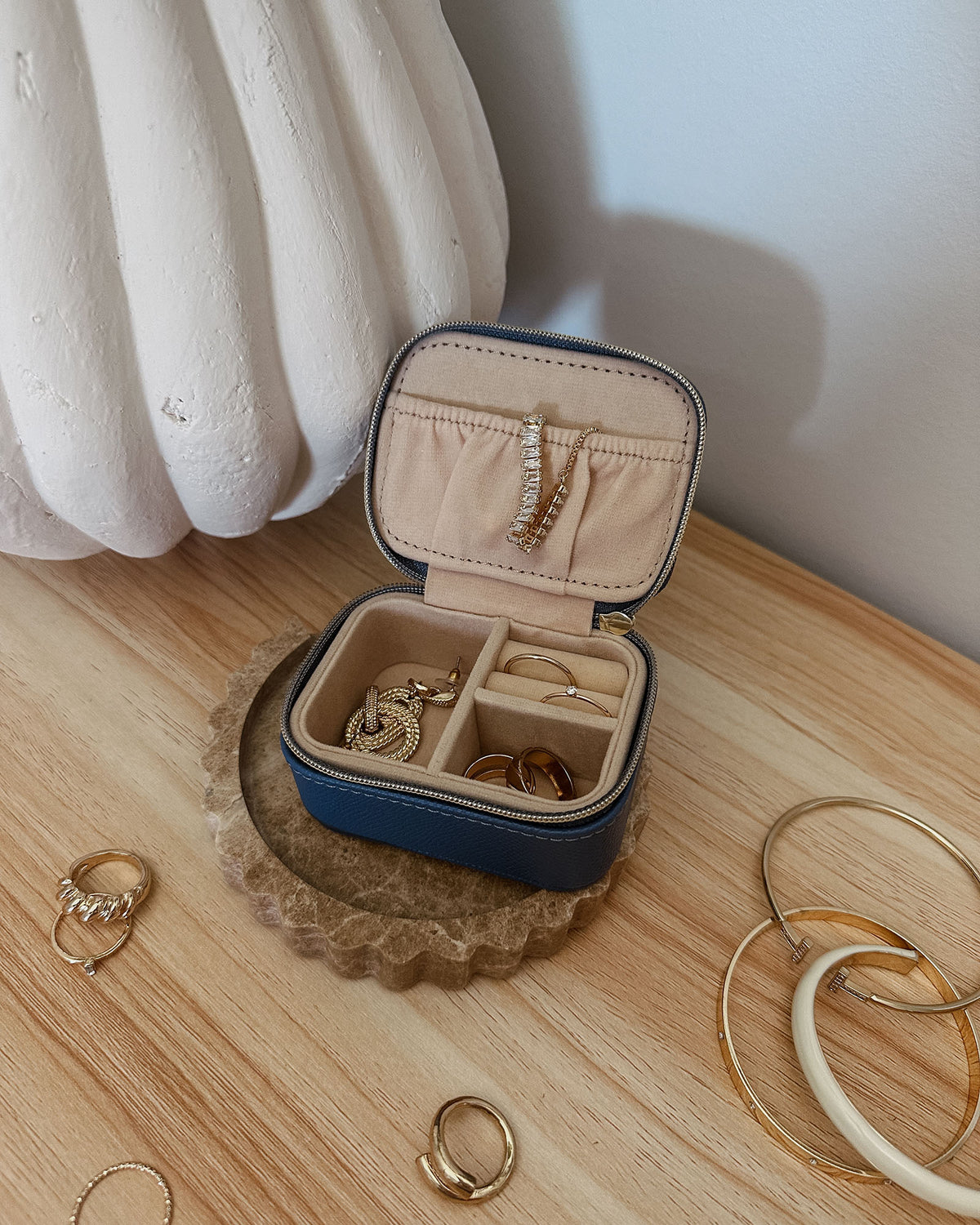 Suzie Jewellery Box - Steel Blue - Steel Blue