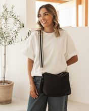 Load image into Gallery viewer, Daisy Stripe Crossbody Bag - Black