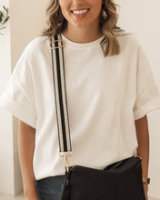 Load image into Gallery viewer, Daisy Stripe Crossbody Bag - Black