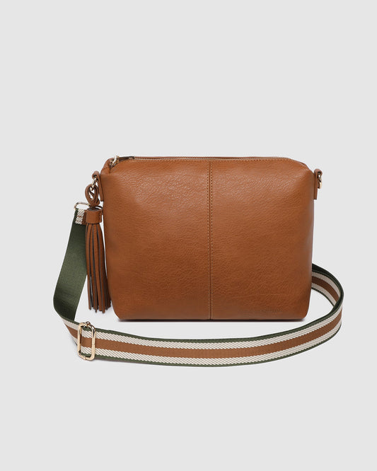 Daisy Tan Stripe Crossbody Bag