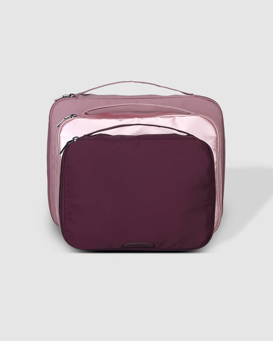 Madras 3 Piece Packing Cube Set Multi Pink