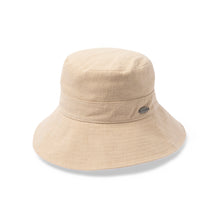 Load image into Gallery viewer, Tara Linen Bucket Hat Sand/White