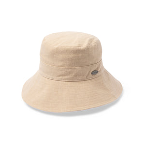 Tara Linen Bucket Hat Sand/White