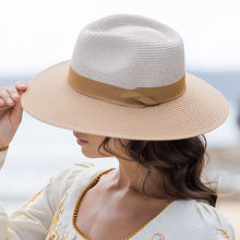 Load image into Gallery viewer, Maui Wide Brim Fedora Hat Mix Camel/Camel