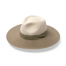 Load image into Gallery viewer, Maui Wide Brim Fedora Hat Mix Ivory/Khaki