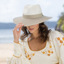 Load image into Gallery viewer, Maui Wide Brim Fedora Hat Mix Ivory/Khaki