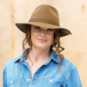 Thredbo Wool Felt Fedora Camel