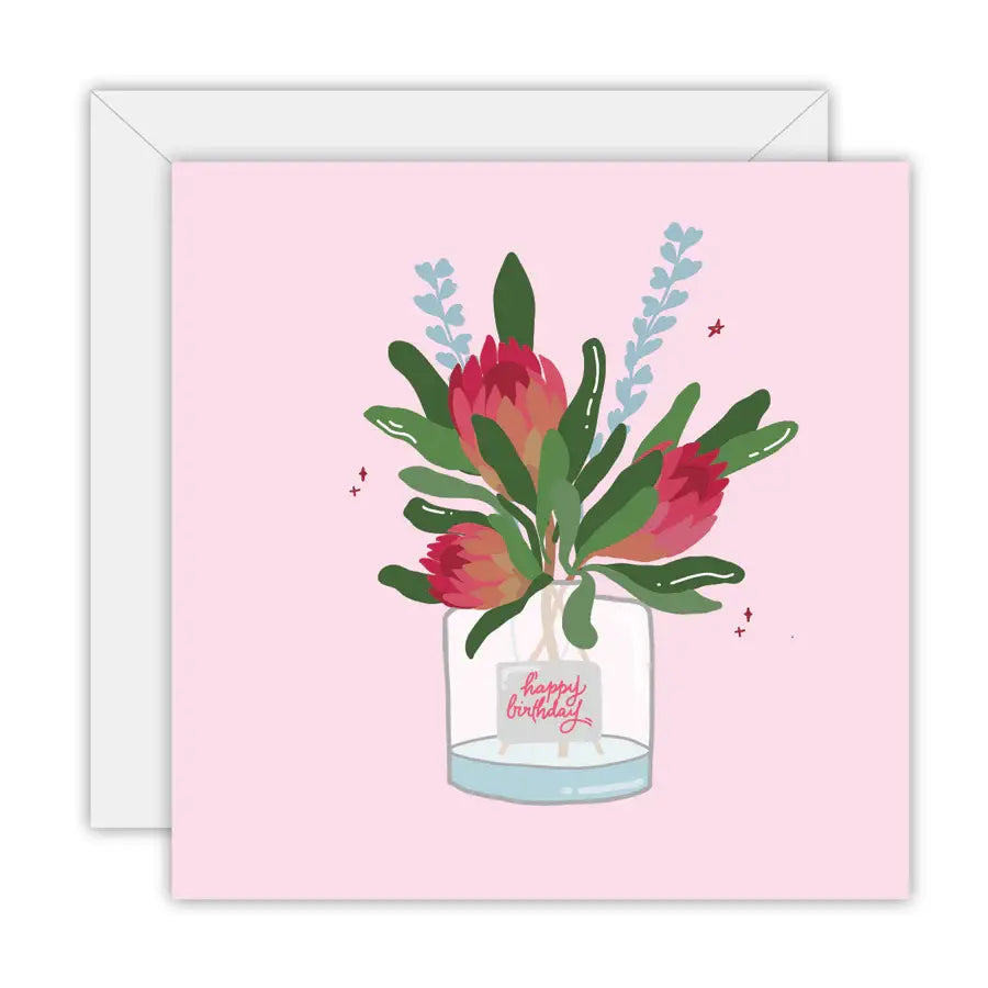 Happy Birthday - Protea - Greeting Card