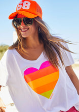 Load image into Gallery viewer, Vintage Wash Heart V Neck Tee