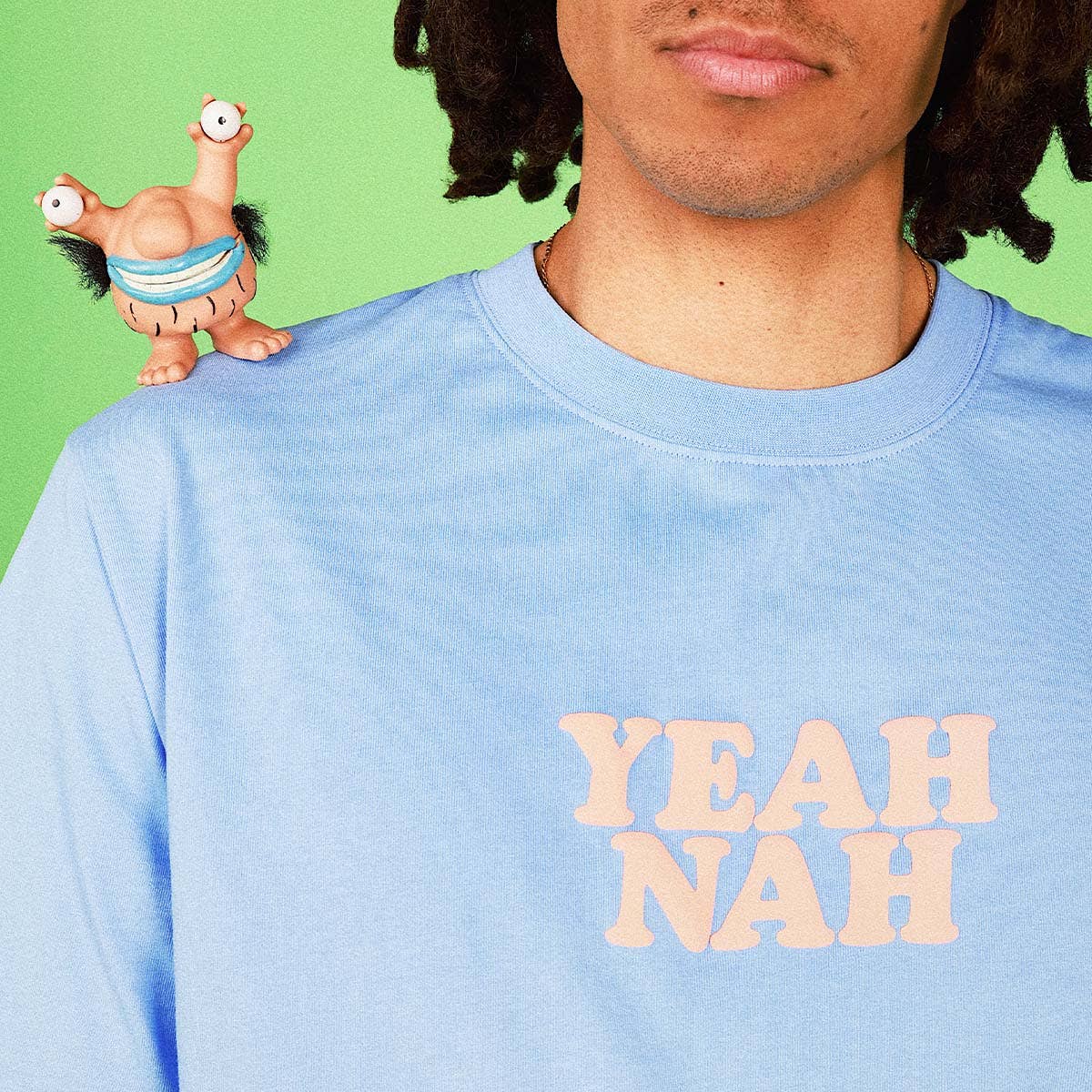 Yeah Nah Slang Tee in Blue
