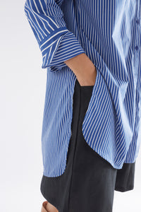 Ligne Print Shirt Blue Stripe