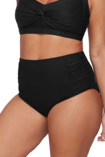 Load image into Gallery viewer, Hues Rouched Side High Waist Pant Black