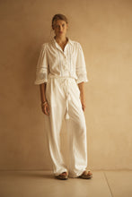 Load image into Gallery viewer, BIANCA Lace Trim Billow Sleeve Blouse