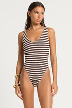 Load image into Gallery viewer, mara one piece sable dot stripe