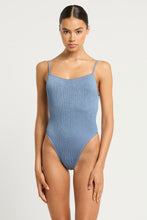 Load image into Gallery viewer, low palace one piece slate blue shimmer