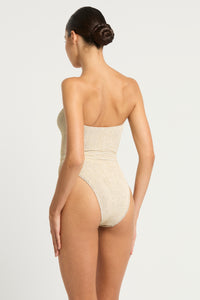 belt fane one piece white lurex