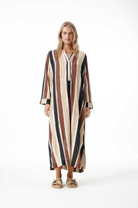 Bazaar Stripe Tan/Chocolate