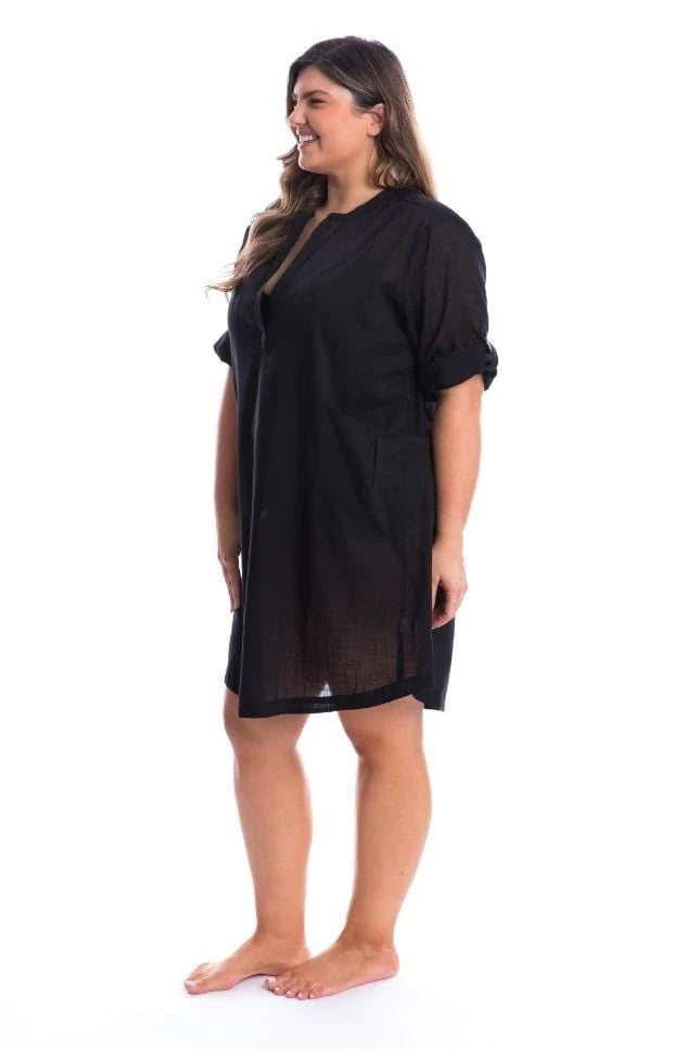 COTTON OVER SHIRT BLACK