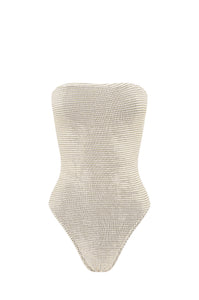 belt fane one piece white lurex