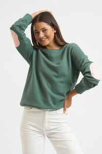 Classic Cotton Sweatshirt - Leaf & Coral