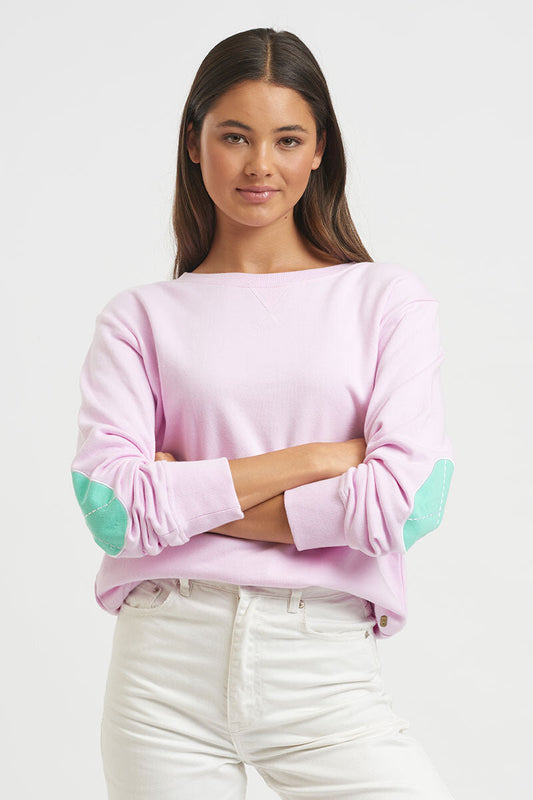 Classic Cotton Sweatshirt - Powder Pink & Apple Green
