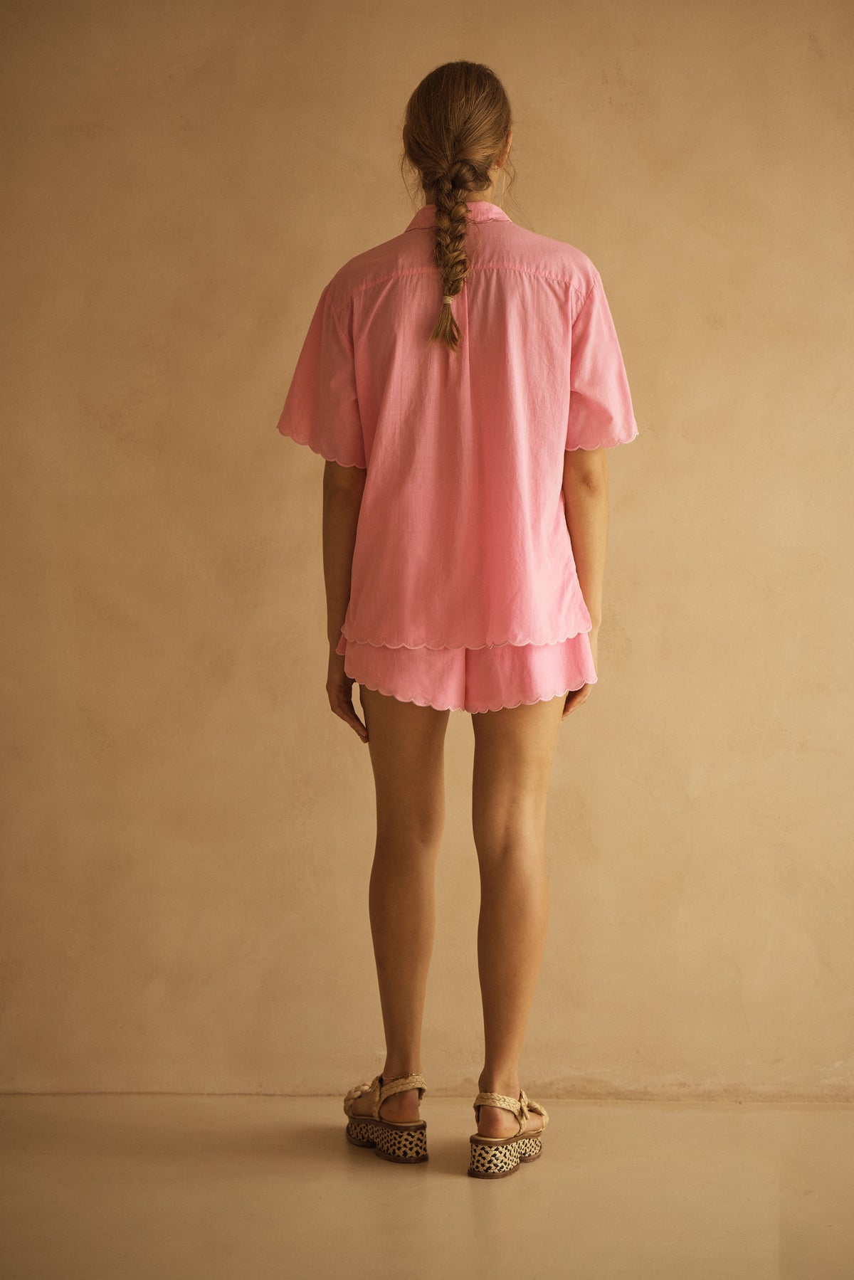 CLAVELL Scallop Short Sleeve Shirt