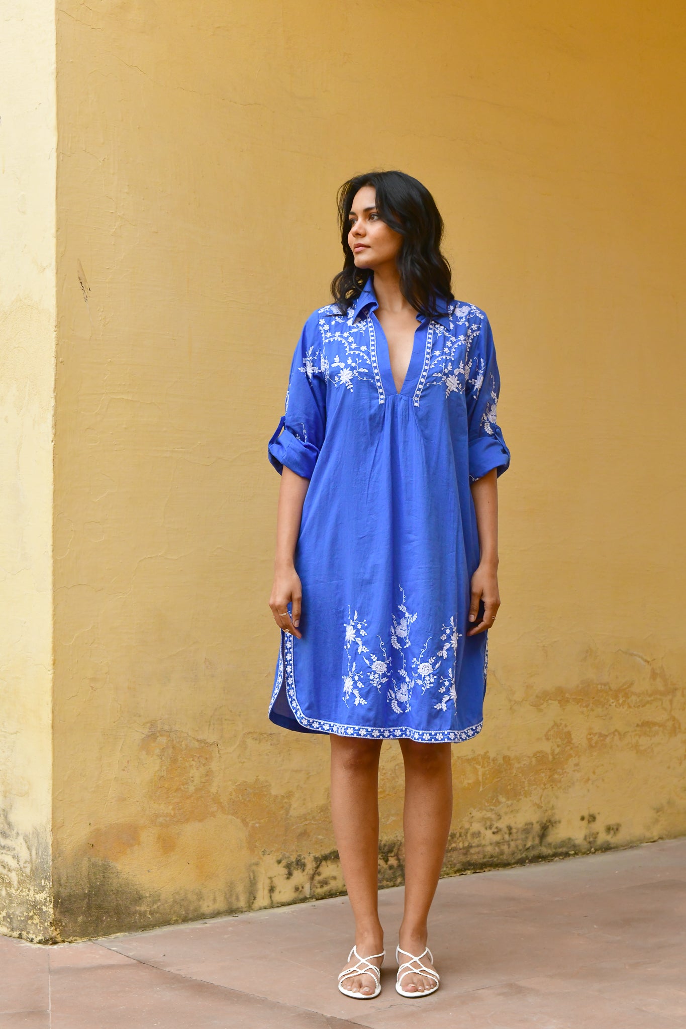 C™te d'Azur Shirt Dress Blue
