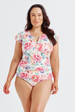 Load image into Gallery viewer, Frill Sleeve One Piece Positano White
